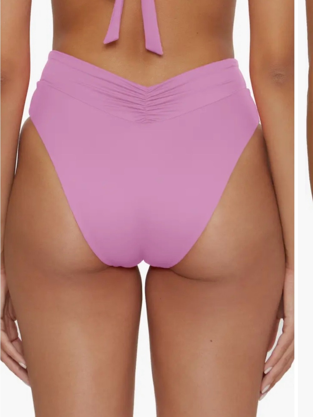 BECCA Pink High-Waist V-Front Bikini Bottom - Picture 2 of 3